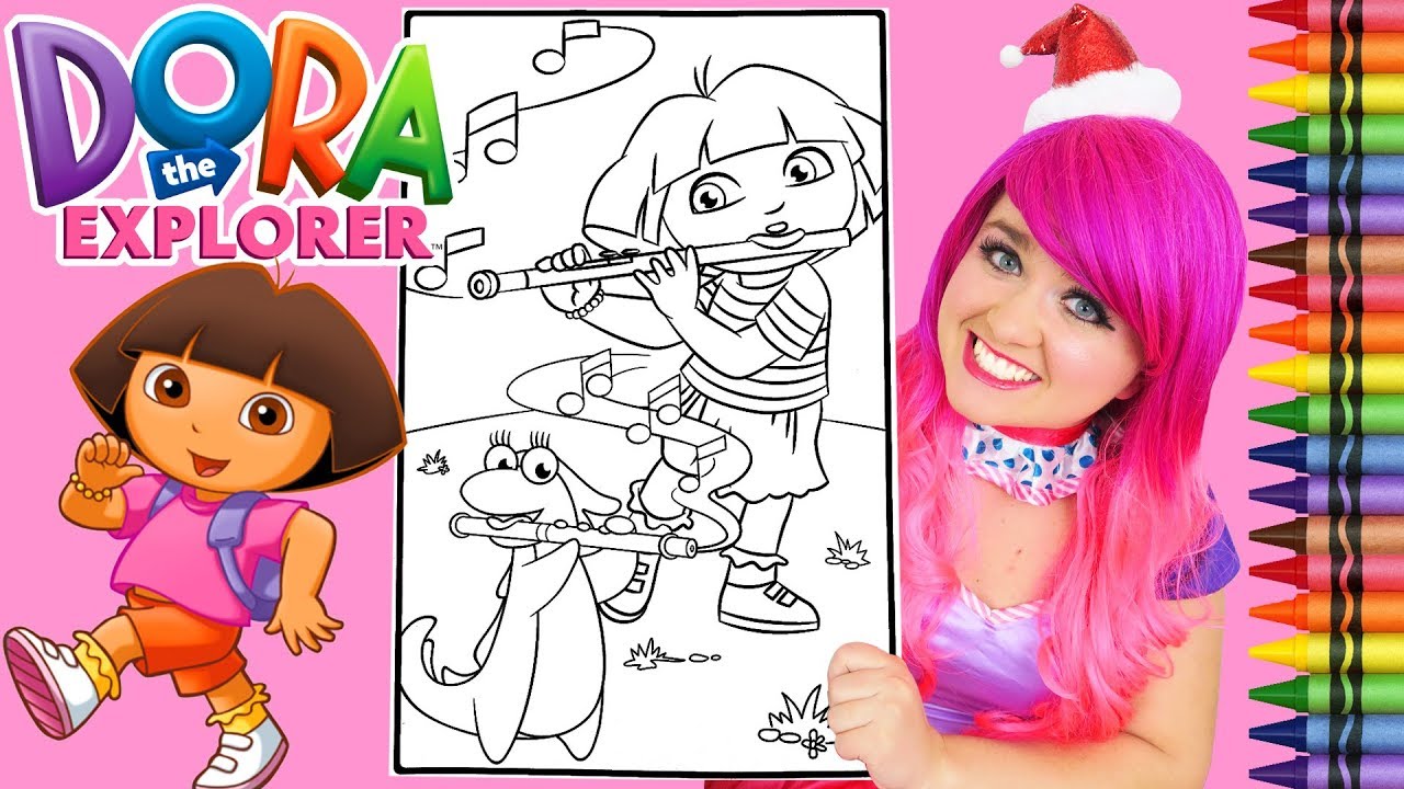Coloring Dora The Explorer Isa Iguana GIANT Coloring Book Page Crayola Crayons | KiMMi THE CLOWN