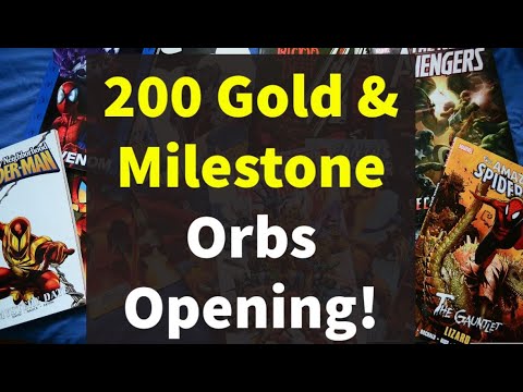 200 Gold and Milestone Orbs Opening! Farming Symbiote and Gold! Marvel Strike Force - Free to Play