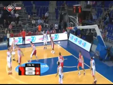 Milos Teodosic to Pavel Korobkov for a clutch three