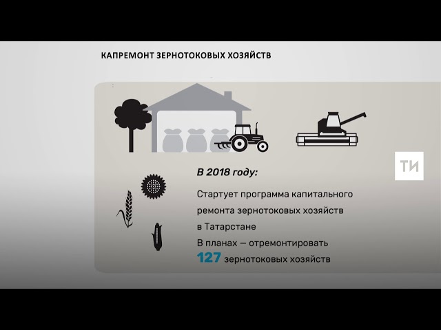 С 2018 года Татарстан начнет программу капитального ремонта зернотоковых хозяйств