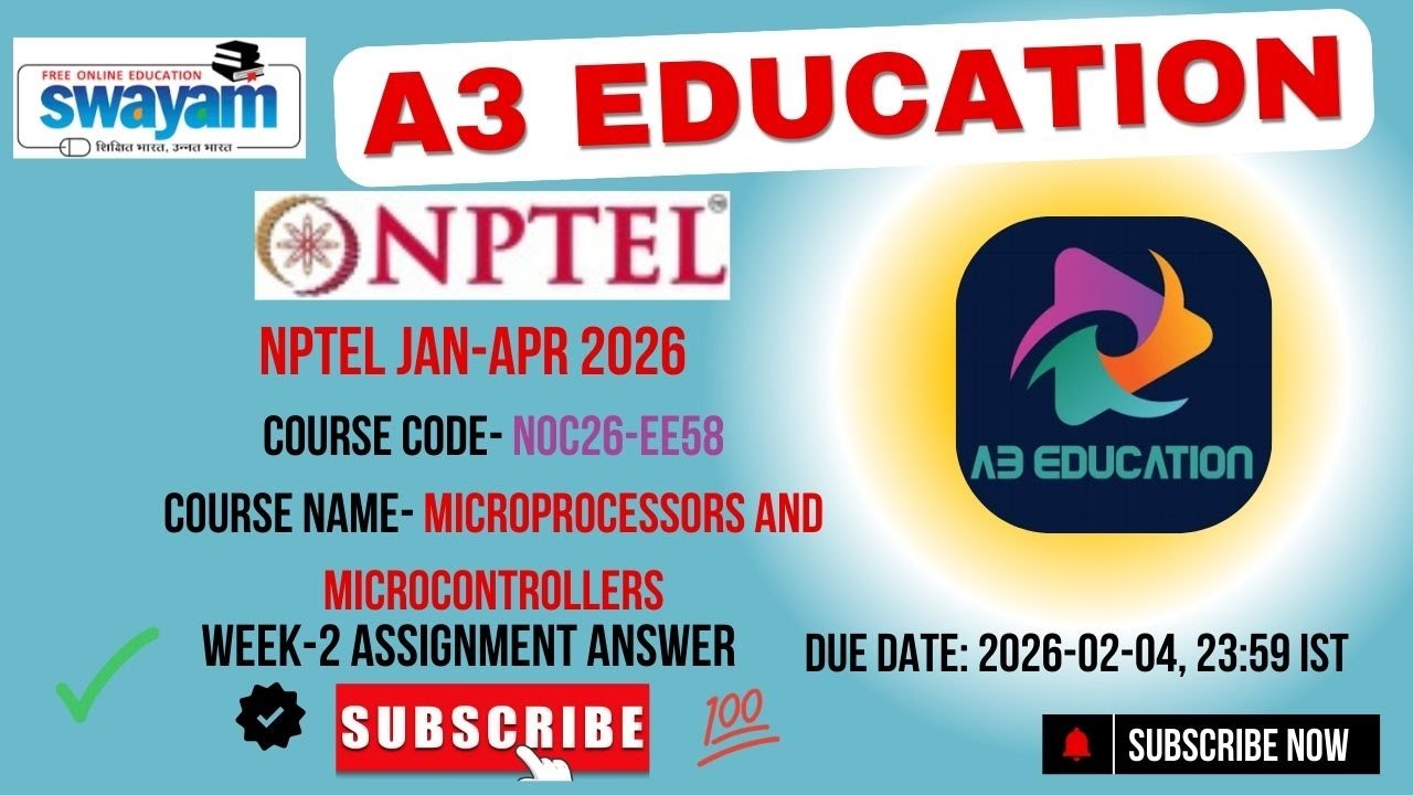 NPTEL Microprocessors and Microcontrollers Week 2 Assignment Answers | noc26-ee58