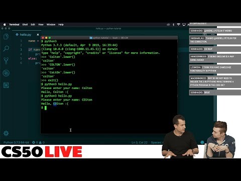 PYTHON TUTORIAL! - CS50 Live, EP. 63