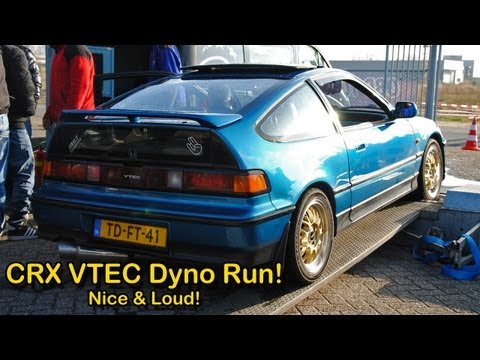 Honda CRX Dyno Run - 1080p HD (Great VTEC Sound!)
