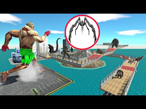 DEATHRUN ARMORED TITAN RESCUE COLOSSAL TITAN FROM SCYLLA KAIJU!! Animal Revolt Battle Simulator