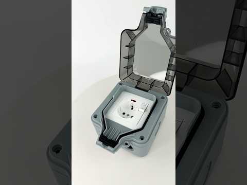 Розетка одинарна (з вимикачем усередині) IP66 водонепроникна сіра Premium