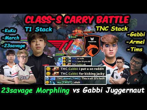 Class-S Carry Battle 23savage Morphling T1 Stack vs Gabbi Juggernaut TNC Stack Dota 2 pro Gameplay