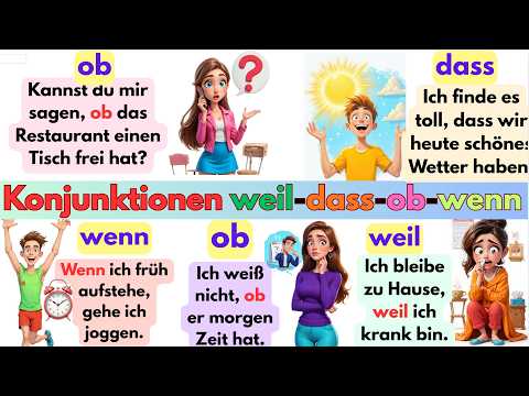 🚀 Weil, dass, wenn, ob – So sprichst du wie ein Deutscher im Alltag 🇩🇪