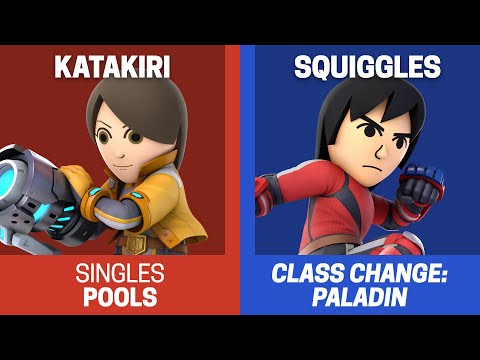 Class Change: Paladin Singles Pools - Katakiri (Mii Gunner) vs Squiggles (Mii Brawler) - SSBU