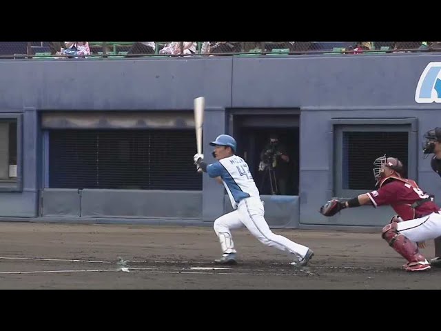 【ファーム】ファイターズ・水野達稀 左中間を破る先制タイムリー2ベース!! 2022年6月18日  北海道日本ハムファイターズ 対 東北楽天ゴールデンイーグルス