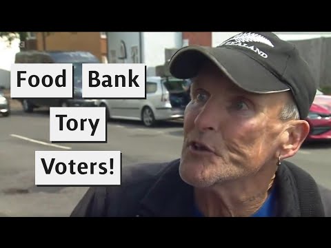 Why They Vote Tory! Couple On The Way To A Food Bank Tell Reporter!