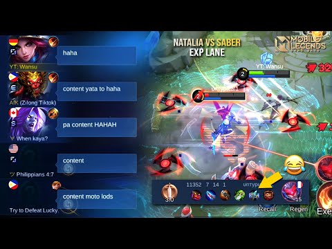 NATALIA VS SABER IN EXP LANE | TOP GLOBAL NATALIA | MLBB
