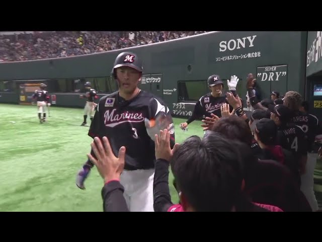 【10回表】強攻策が的中!! マリーンズ・角中の勝ち越し3ラン!! 2019/4/5 H-M