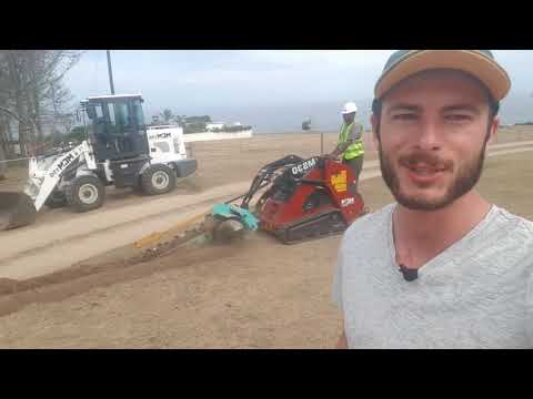 MCM MS30 Skidsteer Track Loader Digging Trench with help from 15G - South Africa