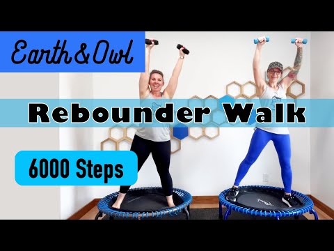 BRISK 3 Mile 6000 Step Rebounder Walk Workout 45 Minutes Beginners & Seniors thumbnail