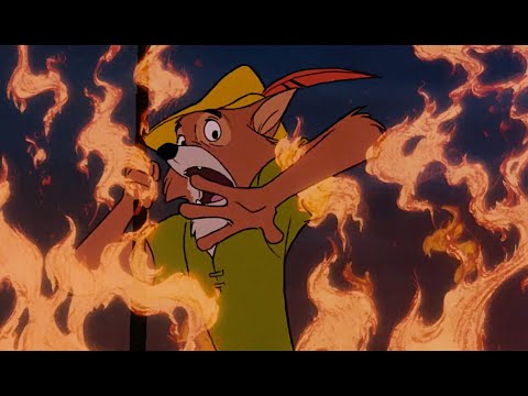 "Robin Hood" 1973 // Escaping the Castle Scene HD