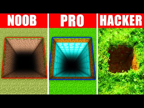 Minecraft NOOB vs. PRO vs. HACKER : TUNNEL HOUSE BUILD CHALLENGE in Minecraft!
