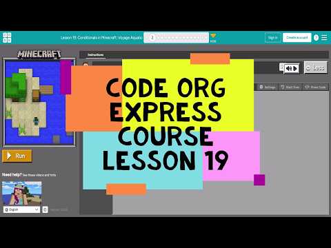 Code.org Lesson 19 - Code Org Express Course Lesson 19 Conditionals in Minecraft Voyage Aquatic