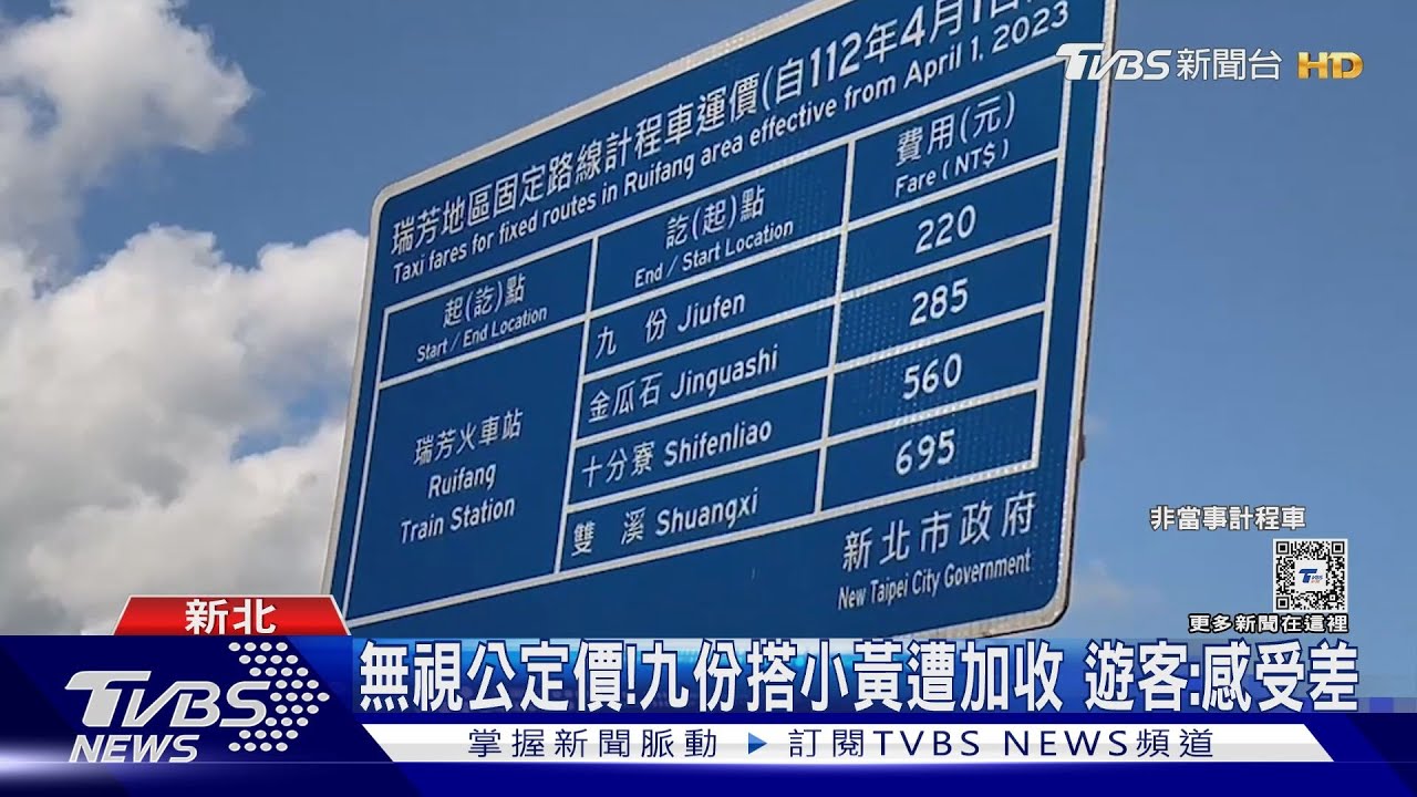 無視公定價!九份搭小黃遭加收 遊客:感受差