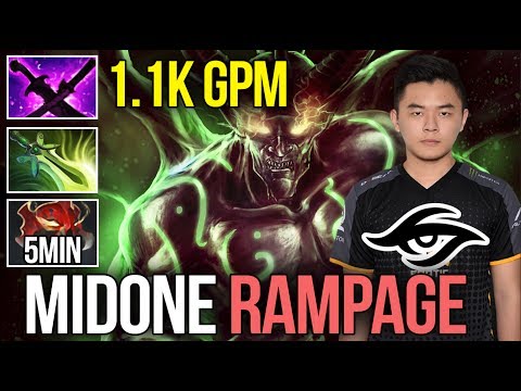 10k MidOne TB Farming Machine 1.1k GPM - 5min MoM and Rampage - DOTA 2