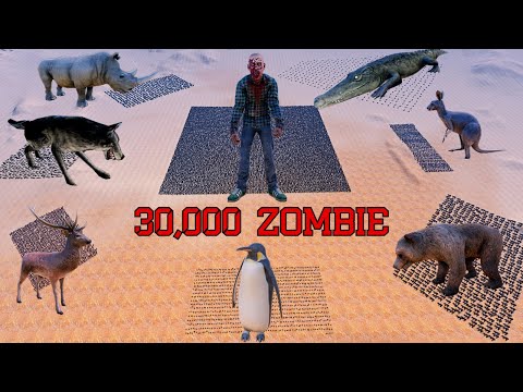 30K Zombies vs 6K Animals: Eaten or be eaten - Ultimate Epic Battle Simulator UEBS