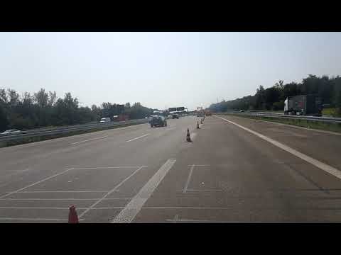Autobahn Baustelle Abbau Zeitraffer