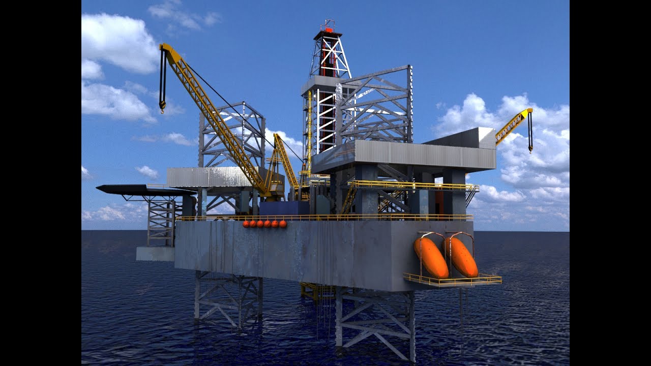 Jackup Oil Rig 3D Model