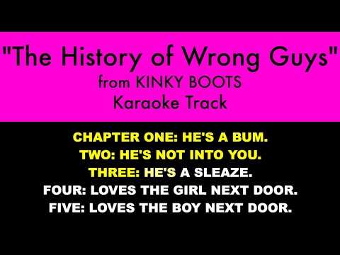 “The History of Wrong Guys” from Kinky Boots - Karaoke Track with Lyrics on Screen