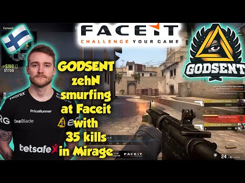 GODSENT zehN smurfing on Faceit with 35 kills in Mirage