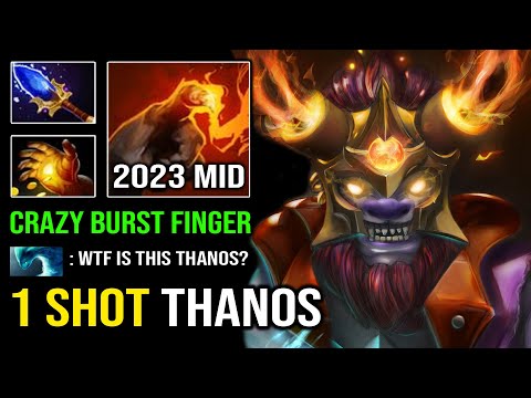 NEW 2023 SOLO MID GUIDE 1 Shot Thanos Lion First ITEM Midas Crazy AoE 17 Stack Finger Dota 2