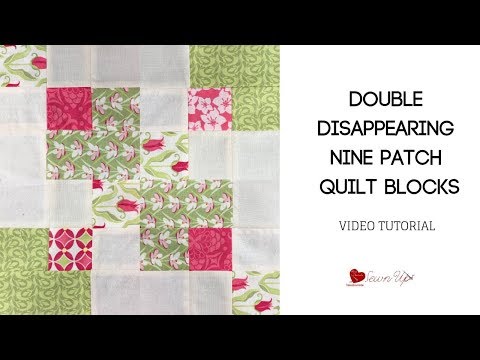 Double disappearing nine patch quilt block - video tutorial