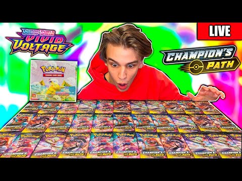 SEARCHING FOR THE $1000+ PIKACHU AND CHARIZARD VMAX! - Champion's Path + Vivid Voltage Booster Box