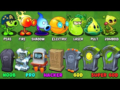 Pvz 2 Challenge - All Plants Power UP *3 Vs All Gravestones - How Many Plants Will Win?