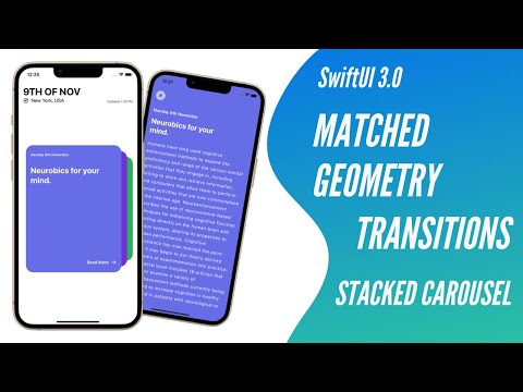 SwiftUI 3.0 Matched Geometry Transitions - Stacked Carousel Slider With Hero Animations - Xcode 13