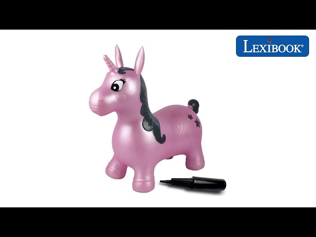 Vídeo relacionado con LEXIBOOK, Hinchable Unicornio Saltarín, para Interior y Exterior, Desarrollo del Equilibrio y la motricidad, Bomba Manual incluida, Plástico Seguro y Resistente, Rosa, BG050UNI