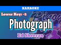 Photograph by Ed Sheeran (Karaoke : Lower Key : -2)