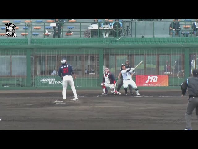 【練習試合】打撃でアピール!! マリーンズ・松川虎生 バックスクリーンへのホームラン!!  2024年2月25日 千葉ロッテマリーンズ 対 ロッテ・ジャイアンツ