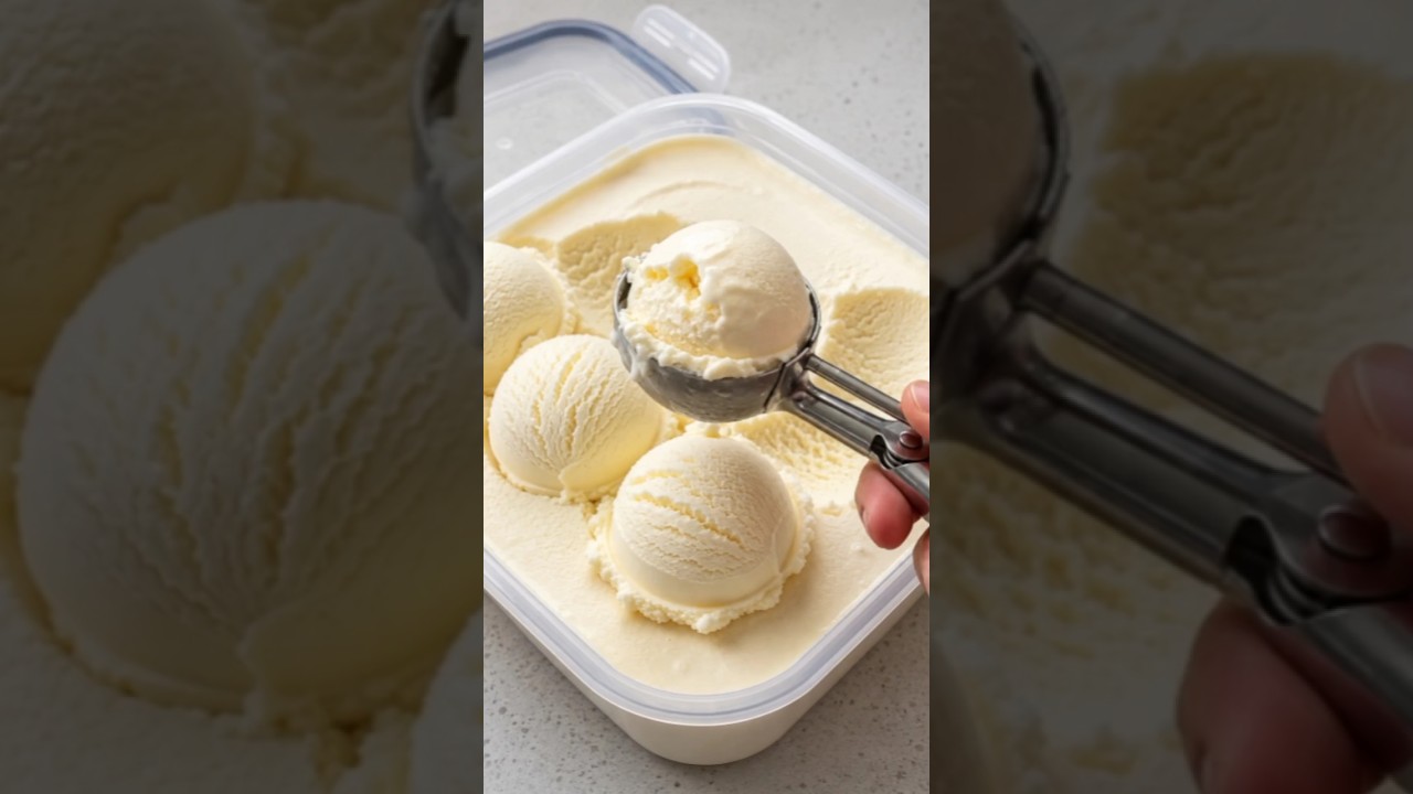 🍦 Homemade Vanilla Ice Cream | 5 Ingredients.#VanillaIceCream #IceCream#HomemadeIceCream #Dessert.