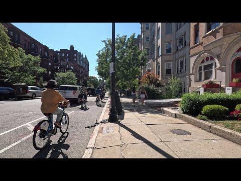 ⁴ᴷ⁶⁰ Walking Boston, MA: Beacon Street from Massachusetts Avenue to Park Drive
