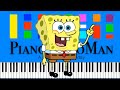 SpongeBob SquarePants F U N Song Slow EASY Medium 4K Piano Tutorial