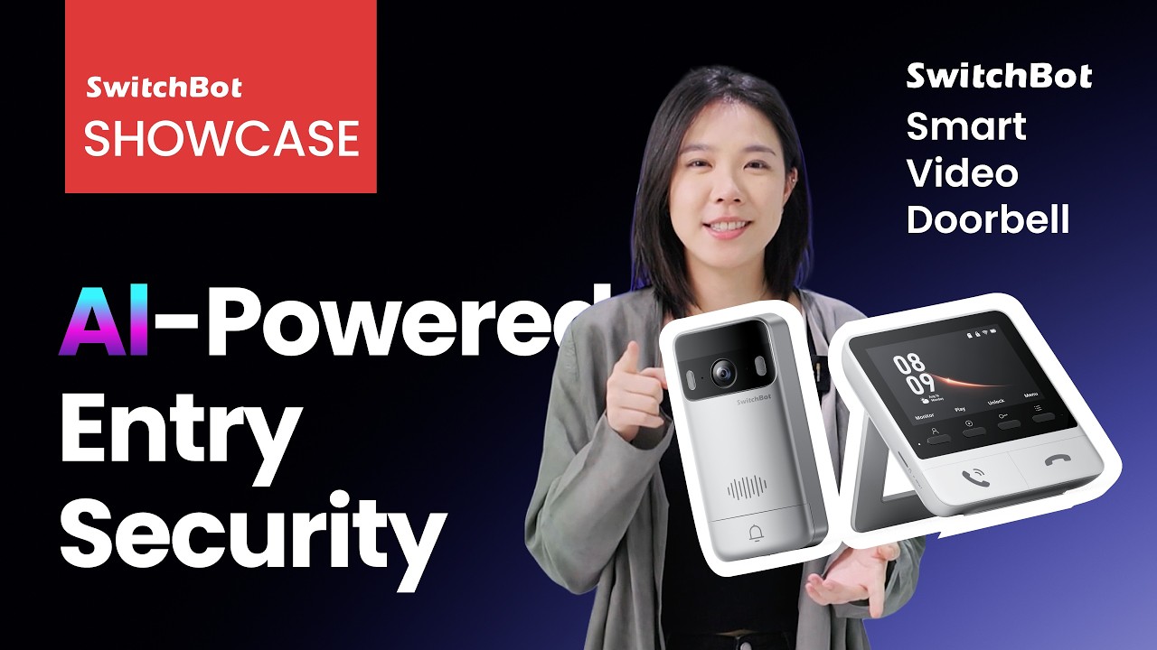 SwitchBot Smart Video Doorbell Showcase - Smart doorbell with extended battery life and monitor.