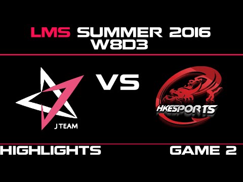 JT vs HKE Game 2 Highlights LMS Summer 2016 W8D3 J Team vs Hong Kong Esports   HKE vs JT