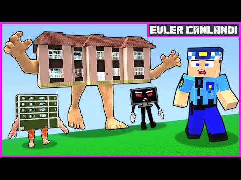 Minecraft Parodileri -  ALL HOUSES IN THE CITY CAME TO LIFE!  😱 - Minecraft