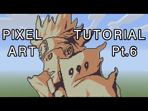Minecraft Pixel Art Tutorial - Minato Bijuu Edo Tensei Part 6