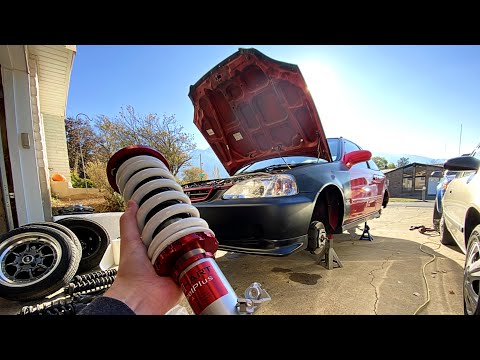 The Civic Gets Low! TruHart Coilover Install