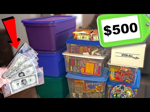 $500 Huge Estate Sale Mystery Box Unboxing (Found Weird Money)