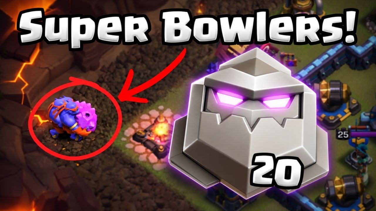 Town Hall 13 with 2.8 star average in Golem 20 with Super Bowlers