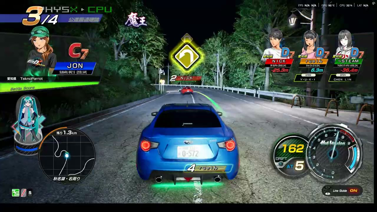 initial d the arcade season 5 - vs teknoparrot world rivals mode - 4 car battle mode - 4k uk arcades