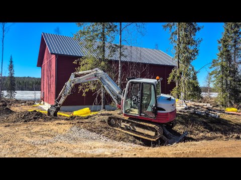 Concrete Floor Sealed, Electric Dug In, and Hot Bulb Engine Alive