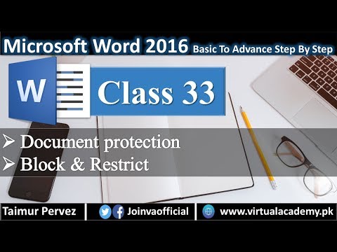 Microsoft Word Complete Course | Document Protection | Block Restrict 33