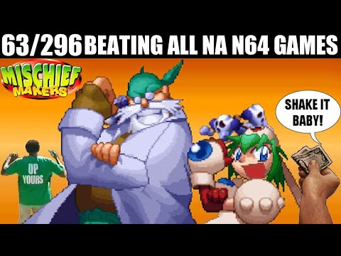 Beating All NA N64 Games - Mischief Makers (63 of 296) [Part 1: 1st 3 Worlds] {All Gold Gems & "A"}